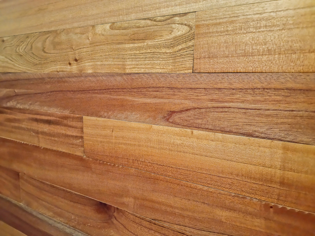 Cedar wood wall planks, front view