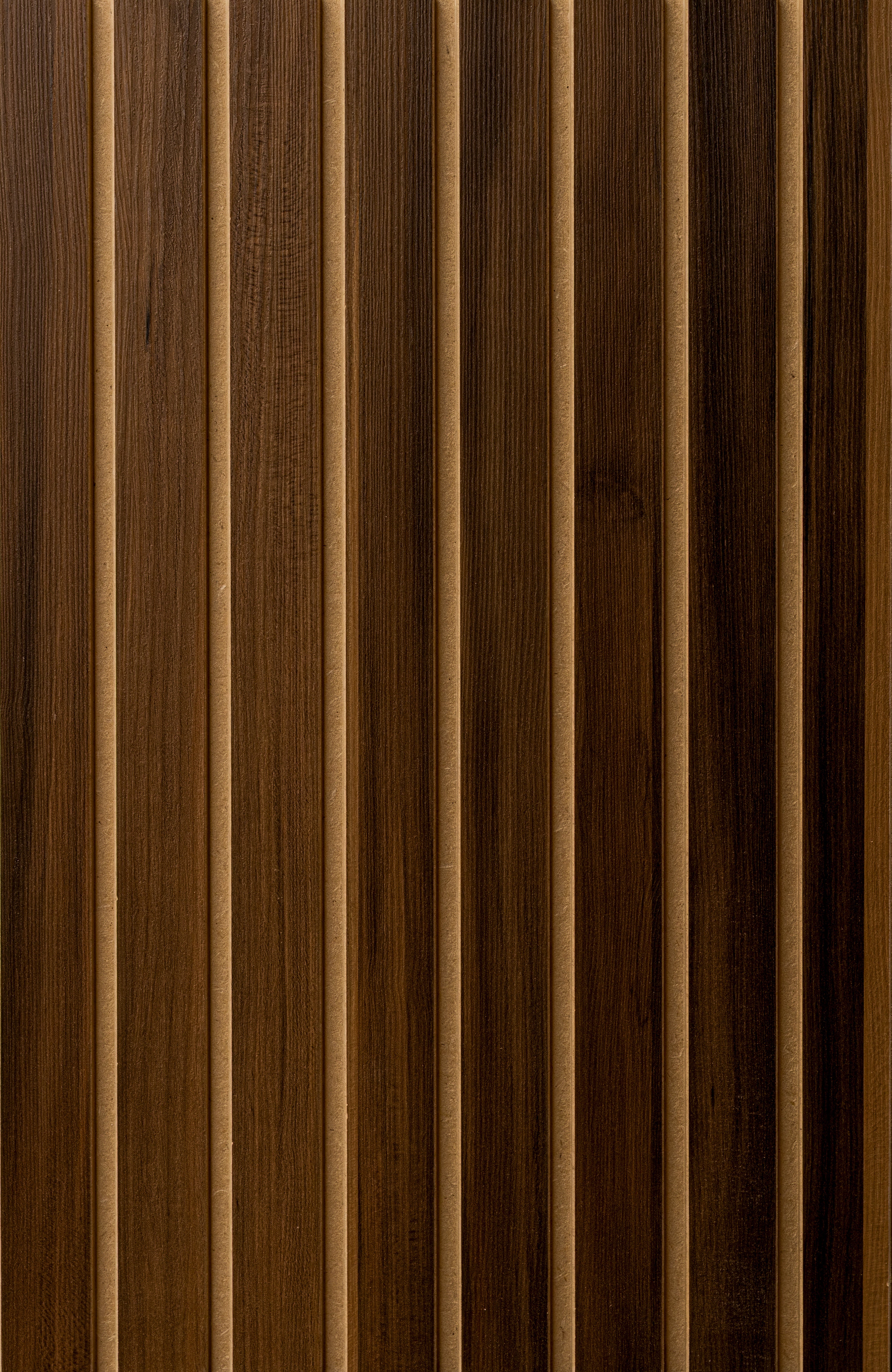 LOFT Espresso Walnut · Bold Slat — Designer Peel & Stick Wall Panel