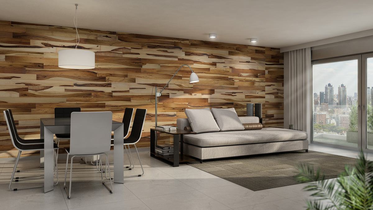 Guayubira wood wall planks, interior view