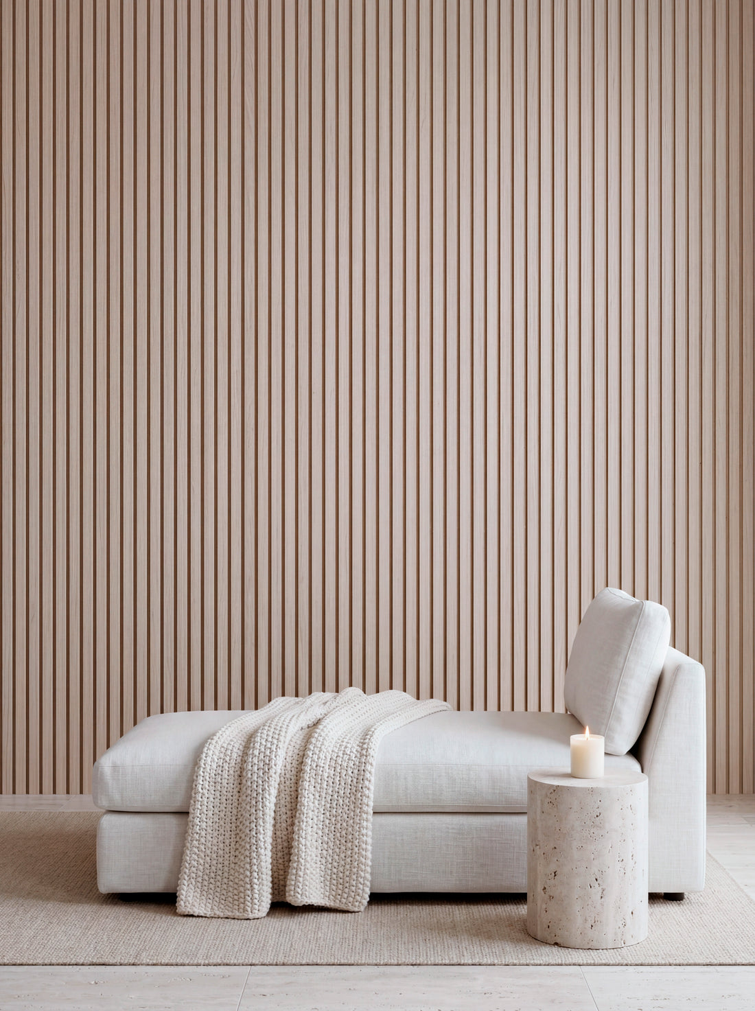 LOFT Frost Cypress · Bold Slat — Designer Peel & Stick Wall Panel