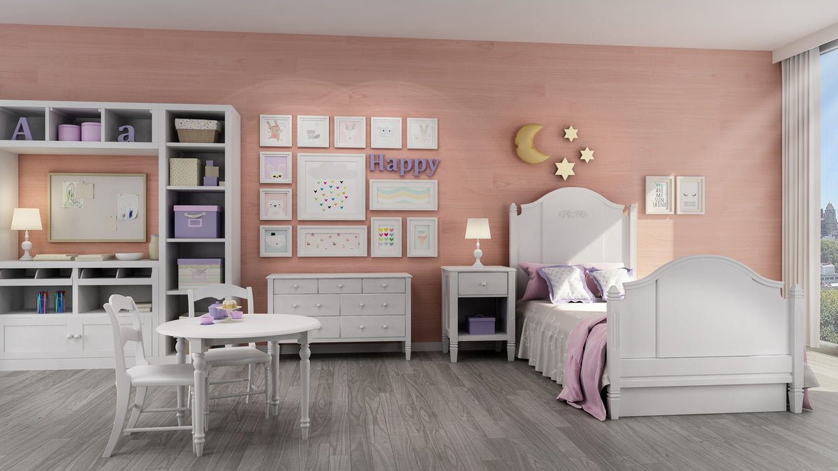 Pink wood wall planks in an interior