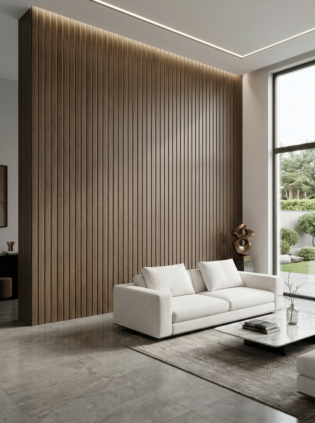 LOFT Silver Oak · Bold Slat — Designer Peel & Stick Wall Panel