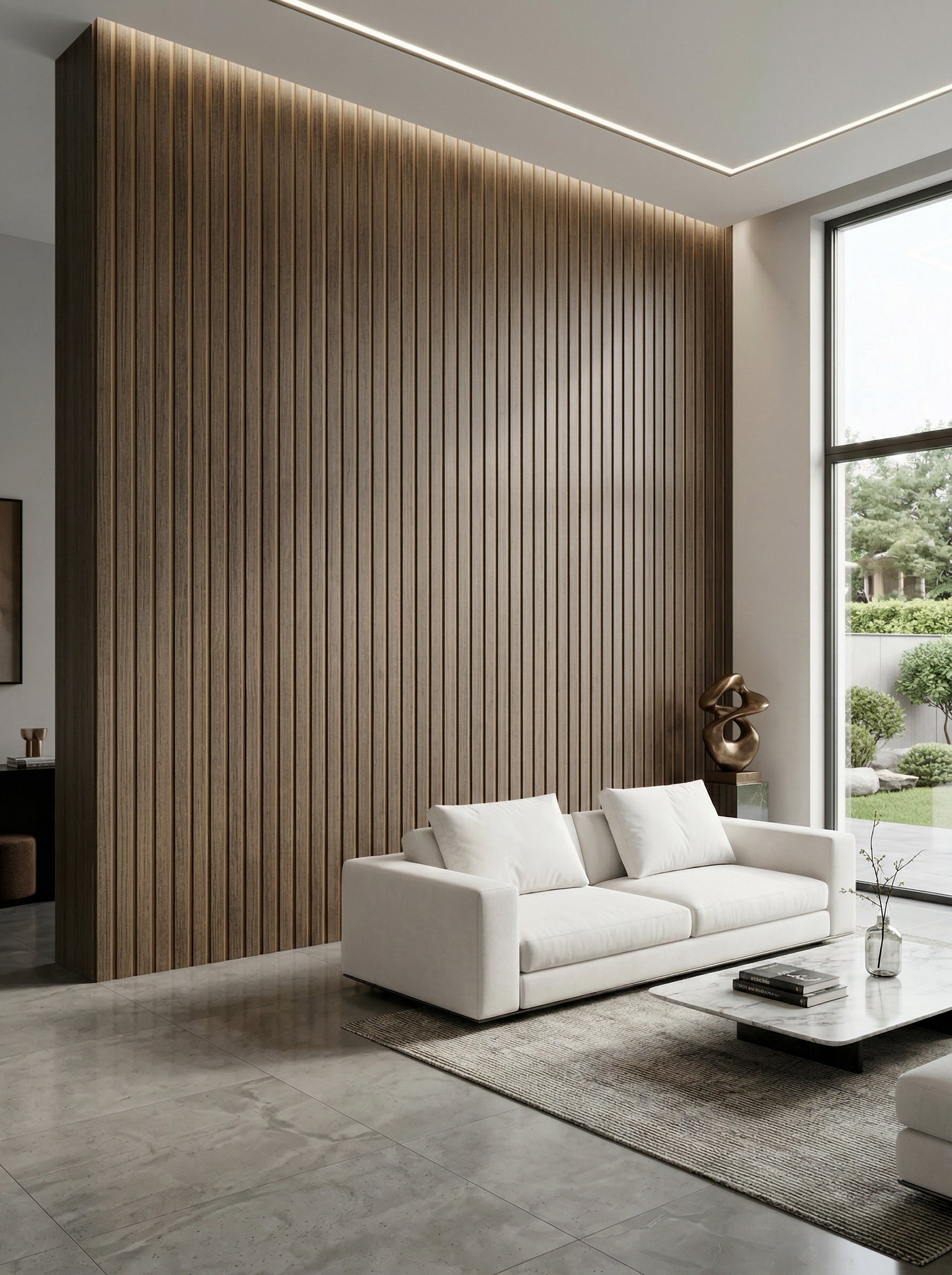 LOFT Silver Oak · Bold Slat — Designer Peel & Stick Wall Panel