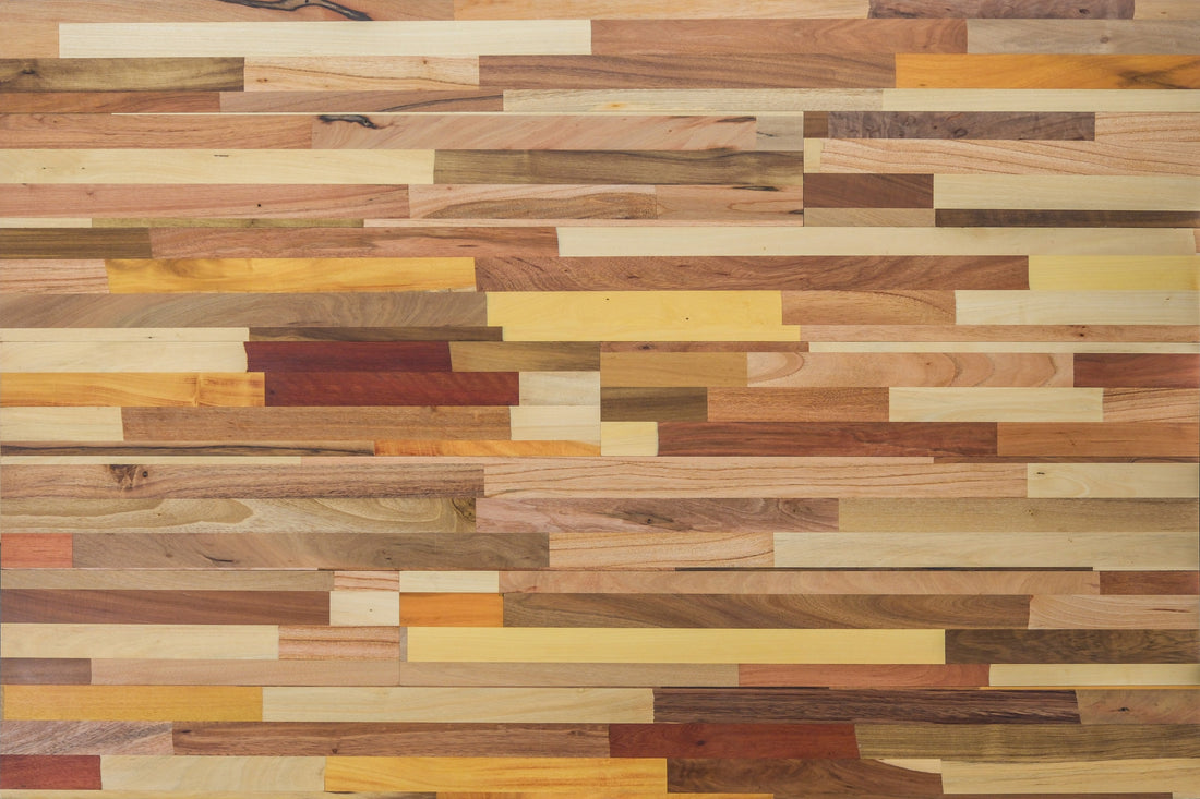 Wood Blend multi-species wood wall panels, front view