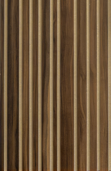 Panel de listones autoadhesivo LOFT Espresso Walnut, perfil Cadence — frente del panel, 40 × 26 cm
