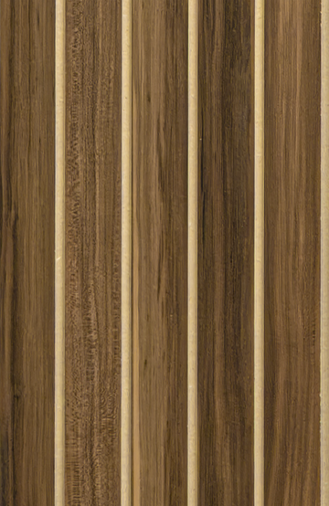 Panel de listones autoadhesivo LOFT Espresso Walnut, perfil Grand Slat — frente del panel, 40 × 26 cm