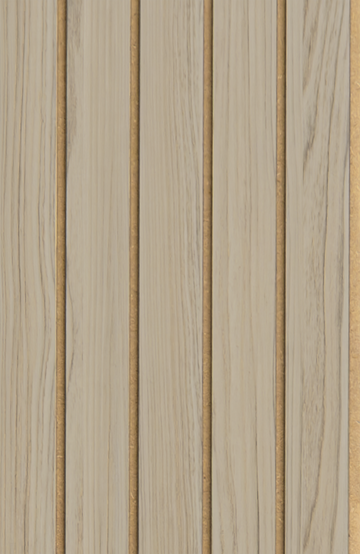 Panel de listones autoadhesivo LOFT Frost Cypress, perfil Grand Slat — frente del panel, 40 × 26 cm