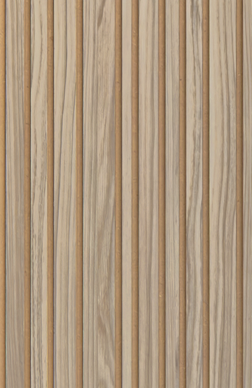 Panel de listones autoadhesivo LOFT Frost Cypress, perfil Cadence — frente del panel, 40 × 26 cm