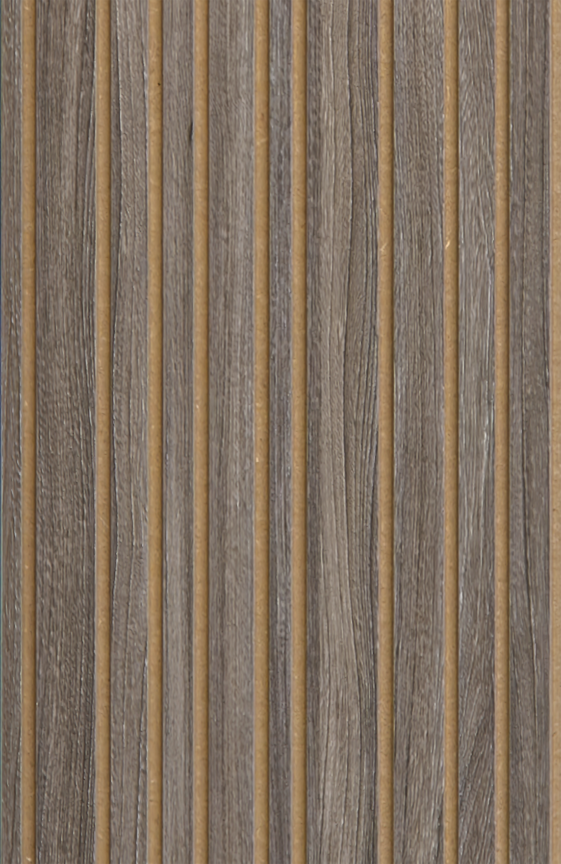 Panel de listones autoadhesivo LOFT Silver Oak, perfil Cadence — frente del panel, 40 × 26 cm