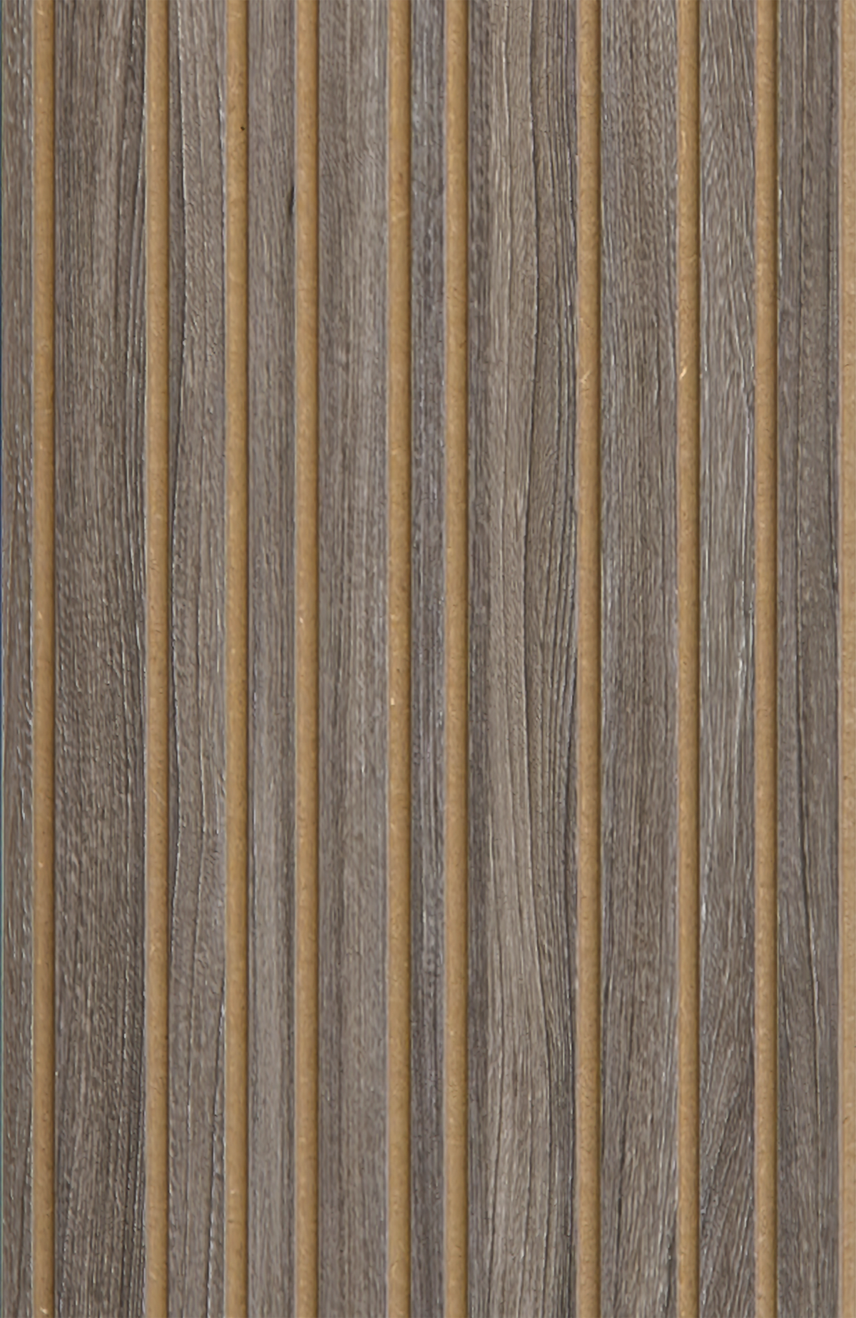 Panel de listones autoadhesivo LOFT Silver Oak, perfil Cadence — frente del panel, 40 × 26 cm