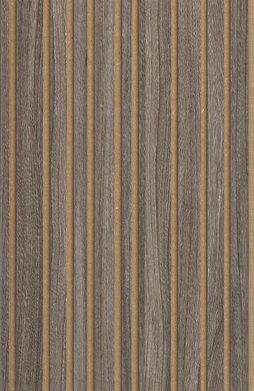 Panel de listones autoadhesivo LOFT Silver Oak, perfil Cadence — frente del panel, 40 × 26 cm