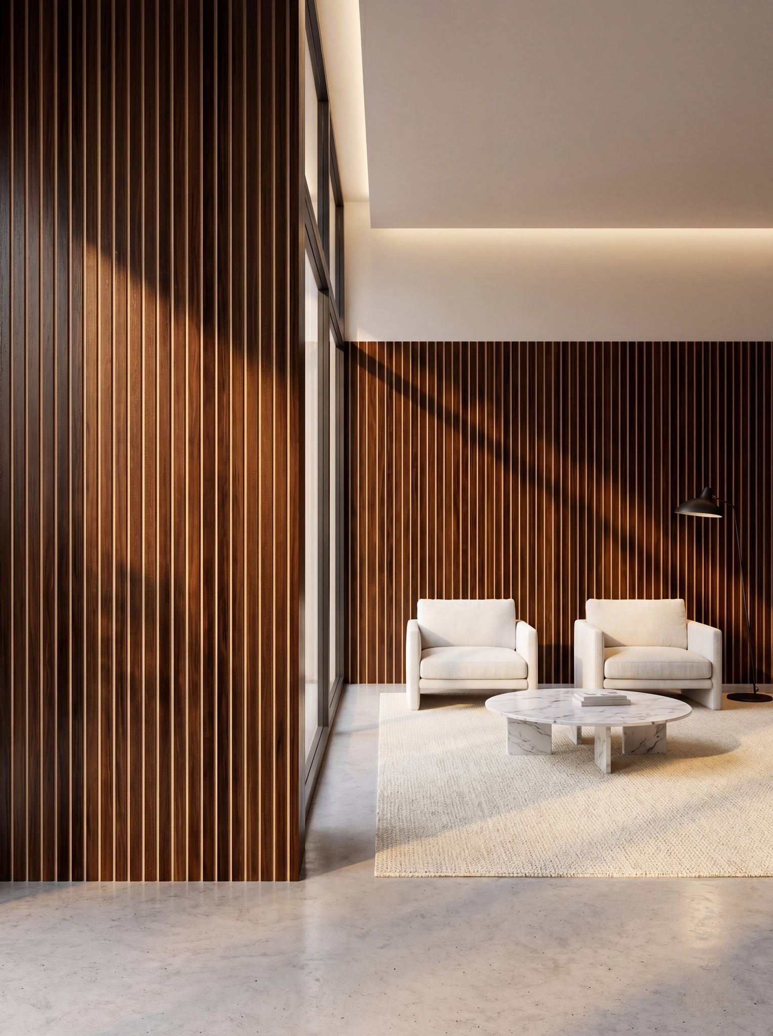 LOFT Espresso Walnut · Bold Slat — Designer Peel & Stick Wall Panel