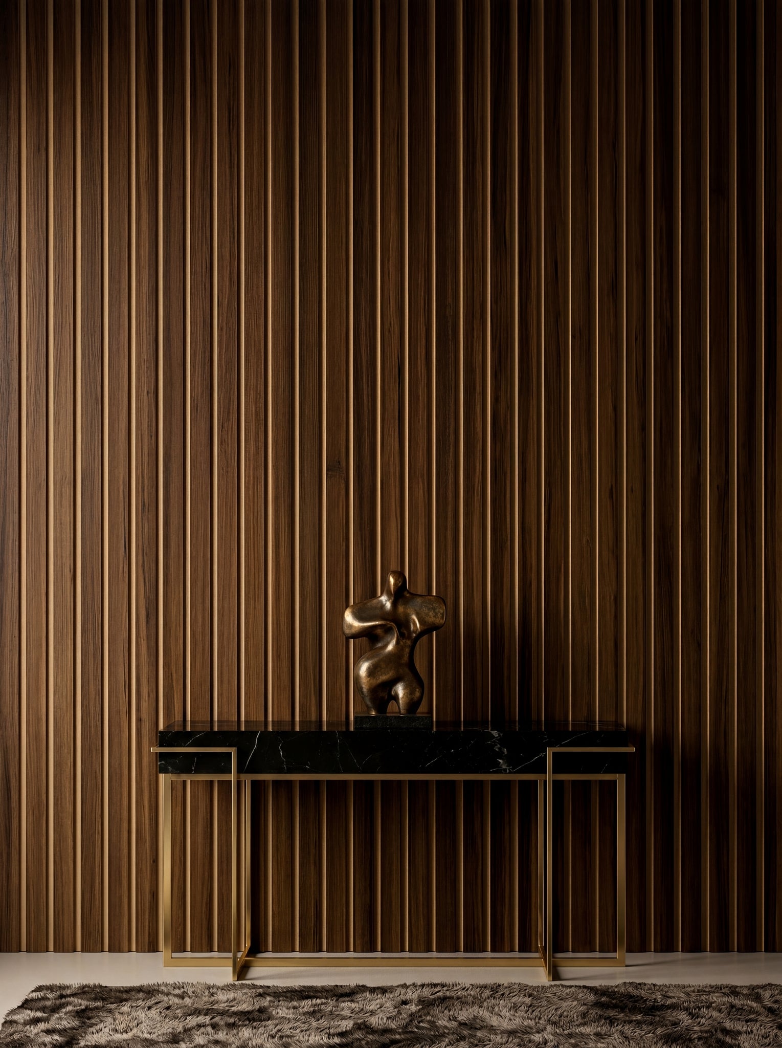 LOFT Espresso Walnut · Bold Slat — Designer Peel & Stick Wall Panel