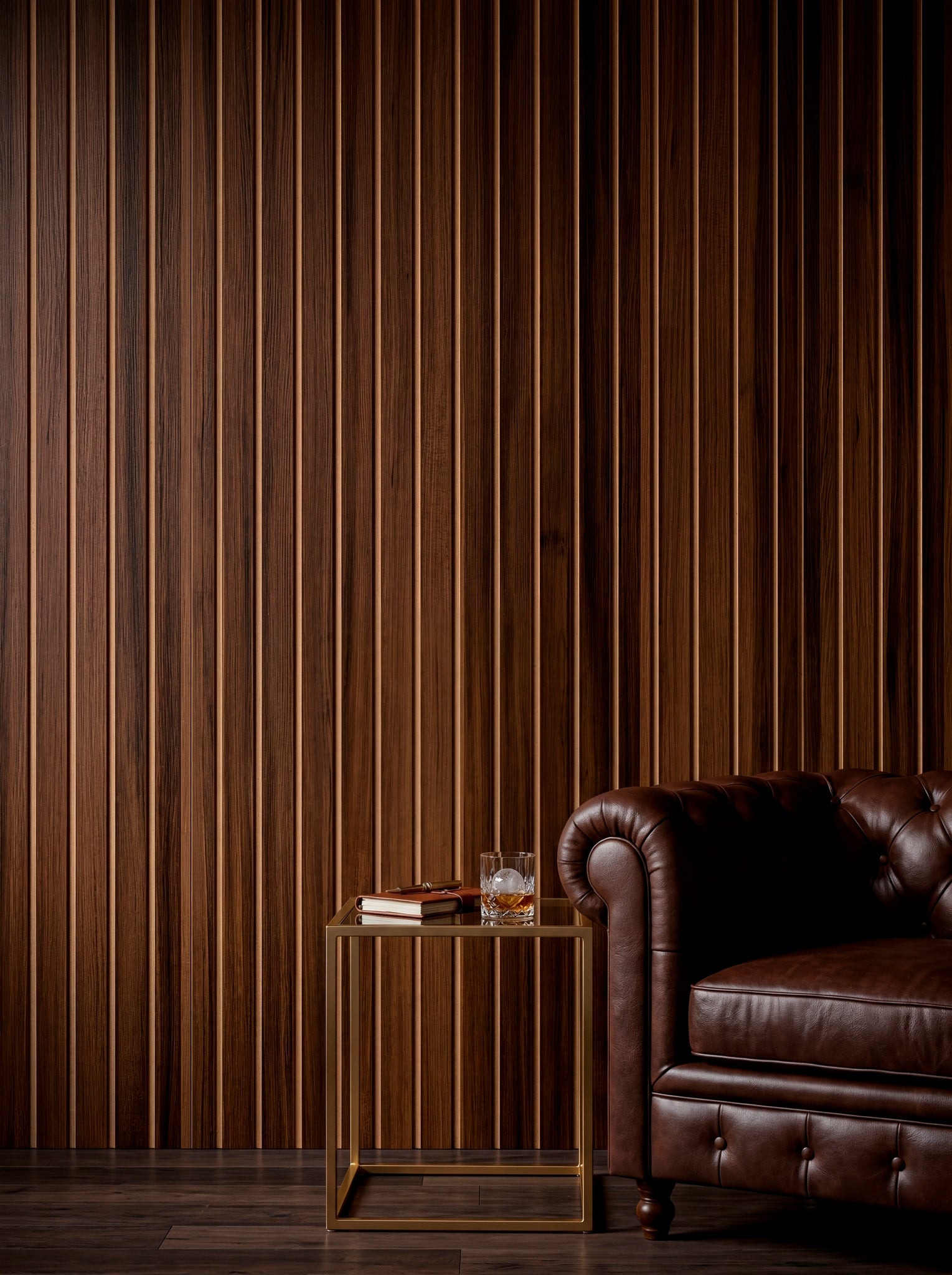 LOFT Espresso Walnut · Bold Slat — Designer Peel & Stick Wall Panel